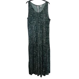 Sonoma Paisley Print Sleeveless Tiered Maxi Dress Size Large Boho Western Beach